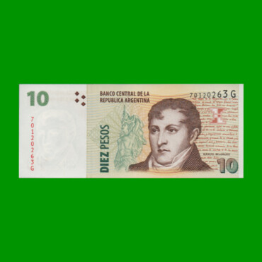 PESOS CONVERTIBLES 2do DISEÑO $10,00, BOT 3422, AÑO 2005, ESTADO SIN CIRCULAR.-