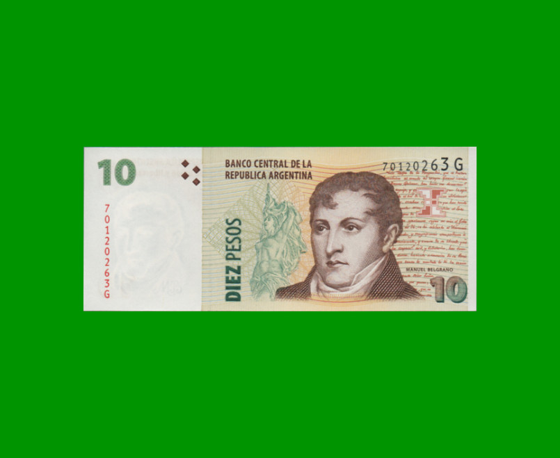 PESOS CONVERTIBLES 2do DISEÑO $10,00, BOT 3422, AÑO 2005, ESTADO SIN CIRCULAR.-