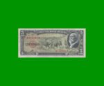 BILLETE DE CUBA $5,00 PICK 91c, AÑO 1960, ESTADO EXCELENTE+.-