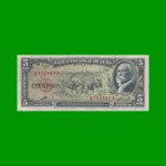BILLETE DE CUBA $5,00 PICK 91c, AÑO 1960, ESTADO EXCELENTE+.-