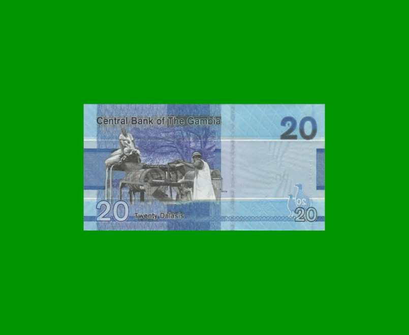 BILLETE DE GAMBIA 20 DALASIS, PICK 39, AÑO 2019 ESTADO SIN CIRCULAR.- - Imagen 2