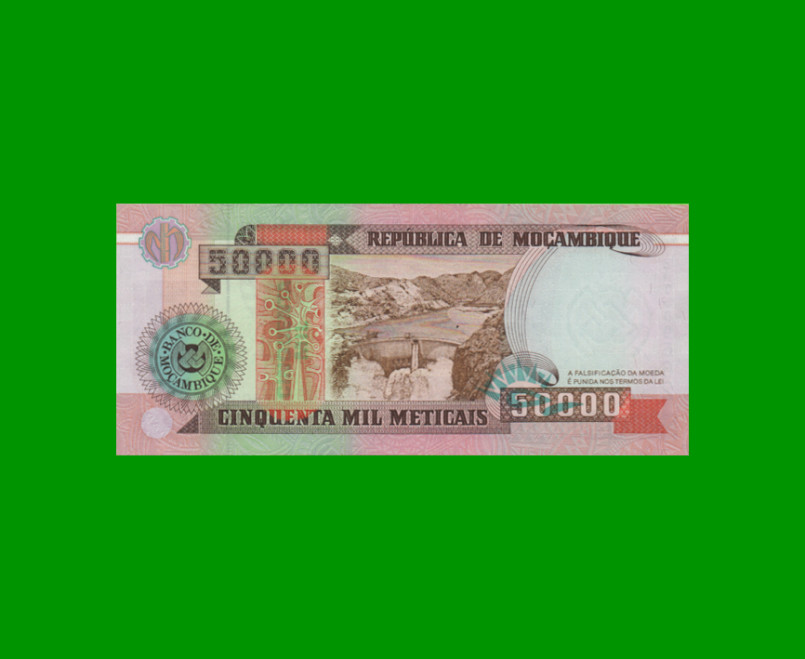 BILLETE DE MOZAMBIQUE 50.000 METICAIS, PICK 138, AÑO 1993 ESTADO SIN CIRCULAR.- - Imagen 2