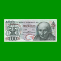 BILLETE DE MEXICO $10,00 PICK 63h, AÑO 1975, ESTADO SIN CIRCULAR.-