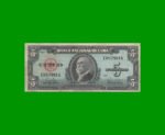 BILLETE DE CUBA $5,00 PICK 92a, AÑO 1960, ESTADO MUY BUENO.-