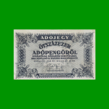 BILLETE DE HUNGRIA 500.000 ADOPENGO, PICK 139a AÑO 1946 ESTADO MUY BUENO.-
