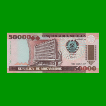BILLETE DE MOZAMBIQUE 50.000 METICAIS, PICK 138, AÑO 1993 ESTADO SIN CIRCULAR.-
