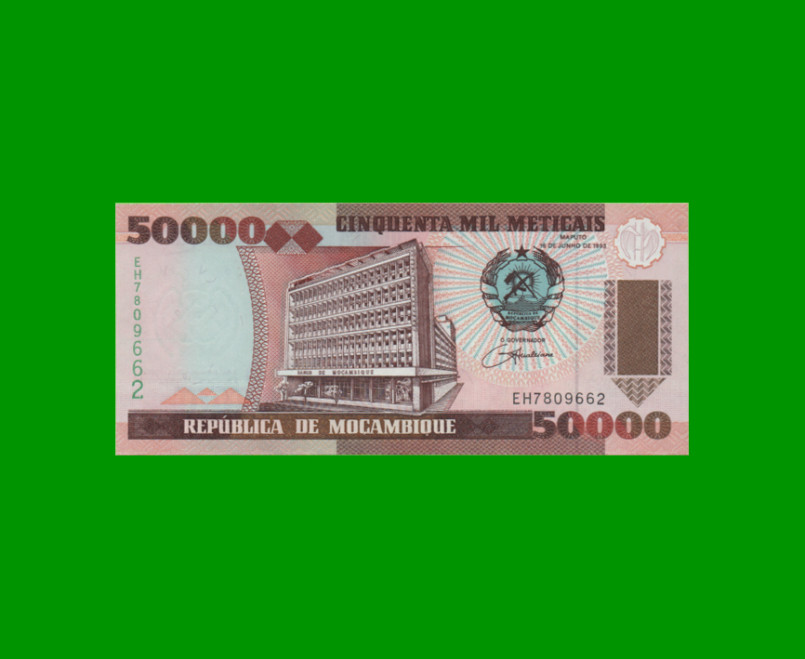 BILLETE DE MOZAMBIQUE 50.000 METICAIS, PICK 138, AÑO 1993 ESTADO SIN CIRCULAR.-