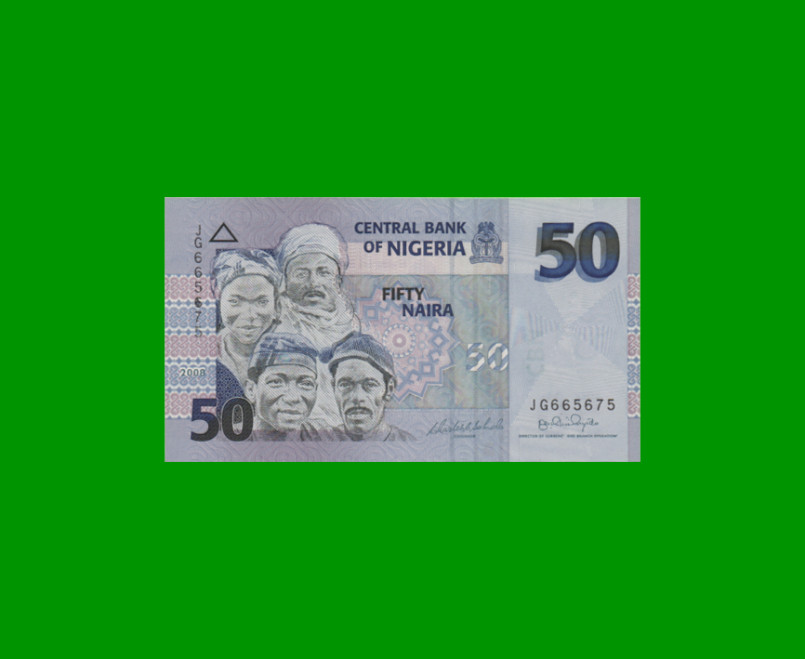 BILLETE DE NIGERIA 50 NAIRA, PICK 35c AÑO 2008 ESTADO SIN CIRCULAR.-