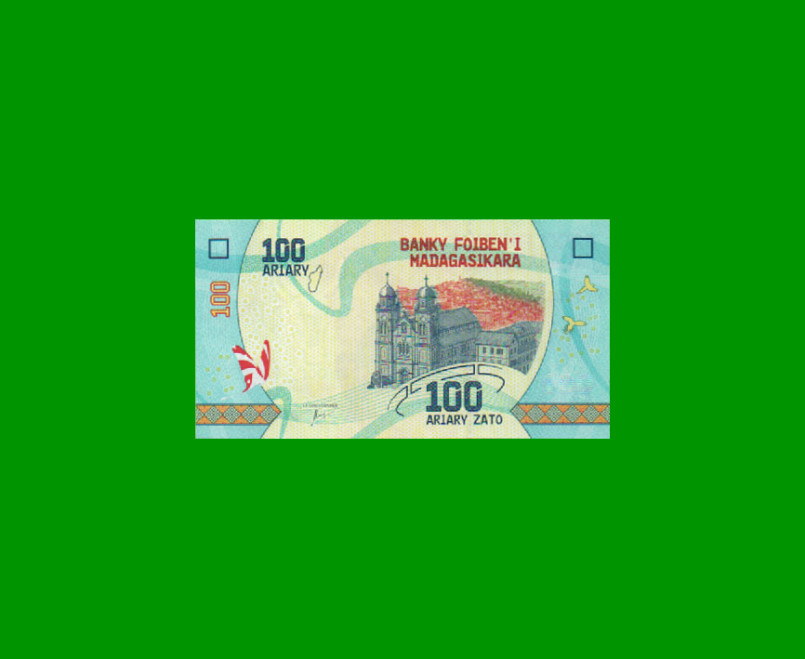 BILLETE DE MADAGASCAR 100 ARIARY, PICK 97, AÑO 2017 ESTADO SIN CIRCULAR.-