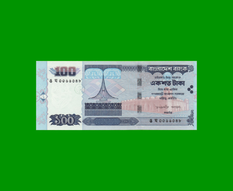 BILLETE DE BANGLADESH 100 TAKA, PICK 42a, ESTADO SIN CIRCULAR.-