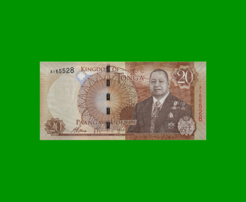 BILLETE DE TONGA 20 PA`ANGA, PICK 47, AÑO (2015) ESTADO SIN CIRCULAR.-