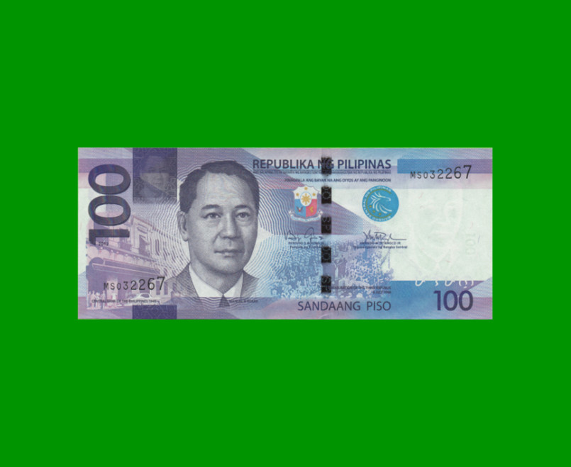 BILLETE DE FILIPINAS 100 PISO, PICK 208, ESTADO SIN CIRCULAR.-