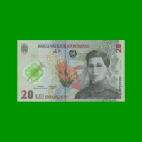 BILLETE DE RUMANIA 20 LEI, POLYMERO PICK NEW, ESTADO SIN CIRCULAR.-