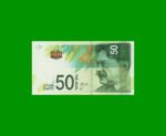 BILLETE DE ISRAEL 50 LIROT, PICK 66b, AÑO 2014, ESTADO SIN CIRCULAR.-