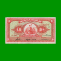 BILLETE DE PERU 10 SOLES, PICK 88, AÑO 1965, ESTADO EXCELENTE.-