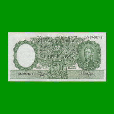 MONEDA NACIONAL $50,00, BOT 2004, AÑO 1961, ESTADO SIN CIRCULAR.-