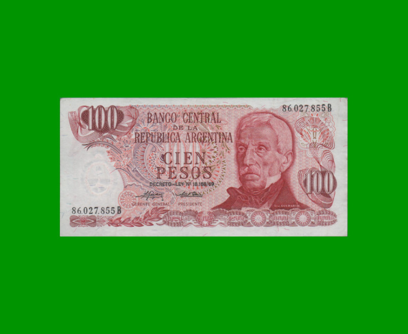 PESOS LEY 18.188 $100,00, BOT 2398, AÑO 1975, ESTADO EXCELENTE.-