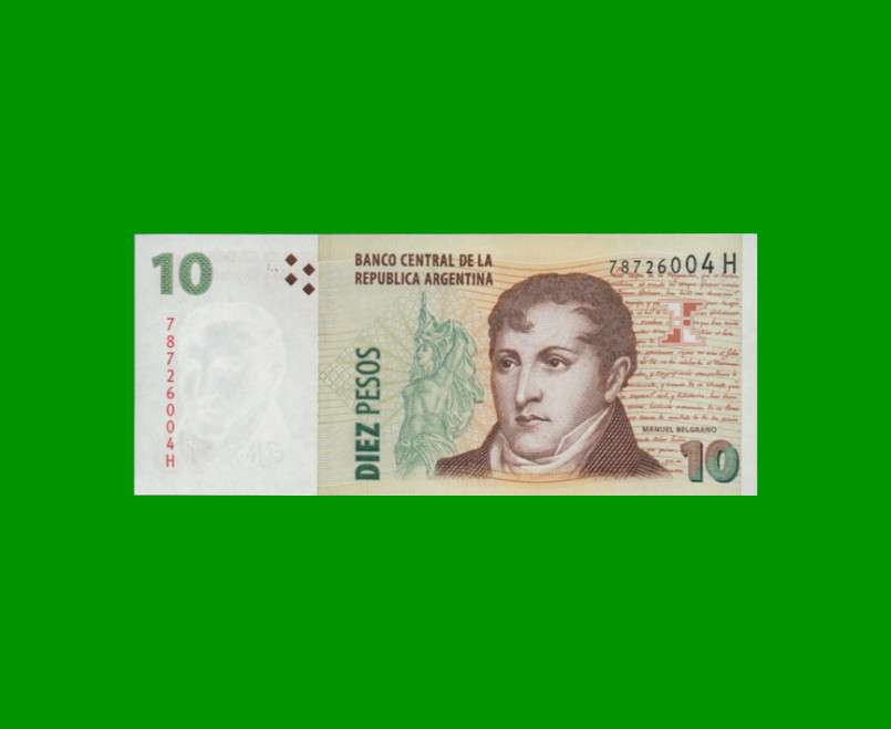 PESOS CONVERTIBLES 2do DISEÑO $10,00, BOT 3426, AÑO 2007, ESTADO SIN CIRCULAR.-