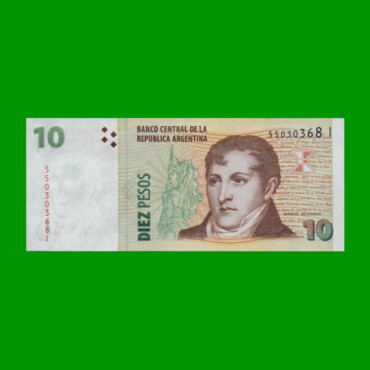 PESOS CONVERTIBLES 2do DISEÑO $10,00, BOT 3427, AÑO 2007, ESTADO SIN CIRCULAR.-