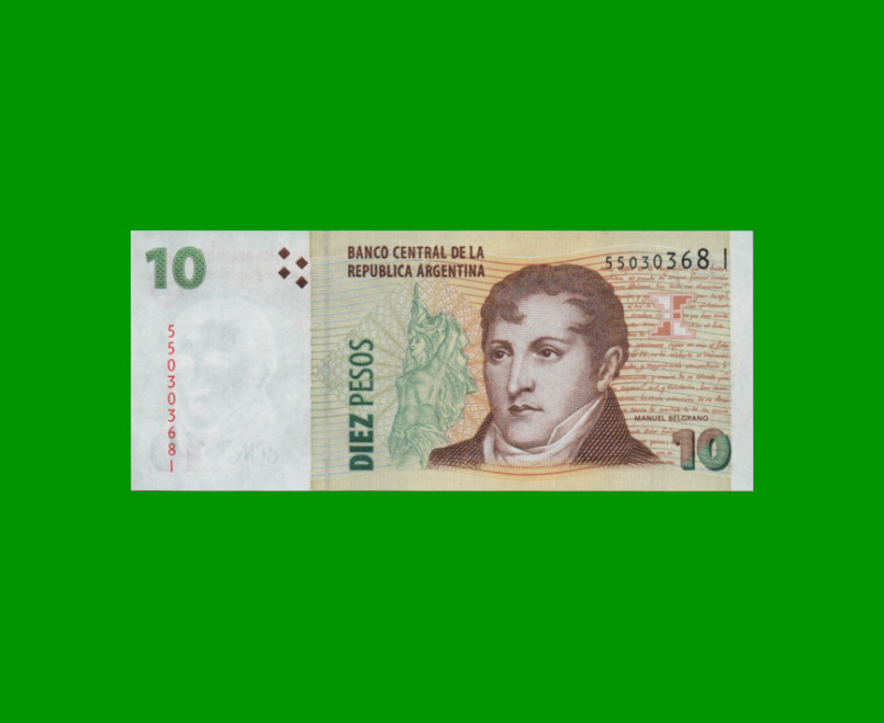 PESOS CONVERTIBLES 2do DISEÑO $10,00, BOT 3427, AÑO 2007, ESTADO SIN CIRCULAR.-