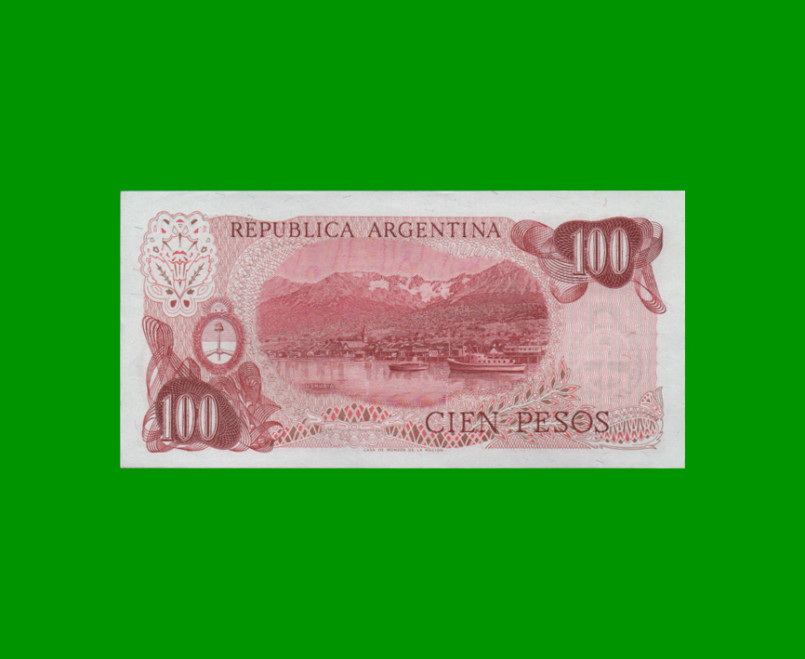 PESOS LEY 18.188 $100,00, BOT 2398a, AÑO 1975, ESTADO EXCELENTE+ .- - Imagen 2