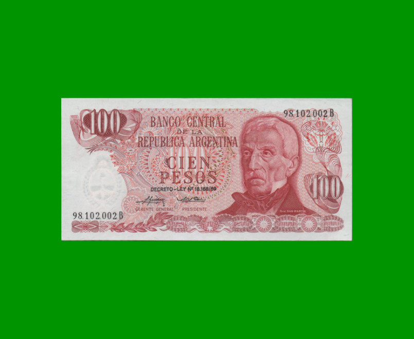 PESOS LEY 18.188 $100,00, BOT 2398a, AÑO 1975, ESTADO EXCELENTE+ .-