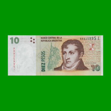 PESOS CONVERTIBLES 2do DISEÑO $10,00, BOT 3429, AÑO 2008, ESTADO SIN CIRCULAR.-
