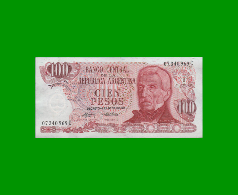 PESOS LEY 18.188 $100,00, BOT 2399, AÑO 1975, ESTADO EXCELENTE- .-