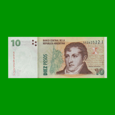 PESOS CONVERTIBLES 2do DISEÑO $10,00, BOT 3430, AÑO 2008, ESTADO SIN CIRCULAR.-