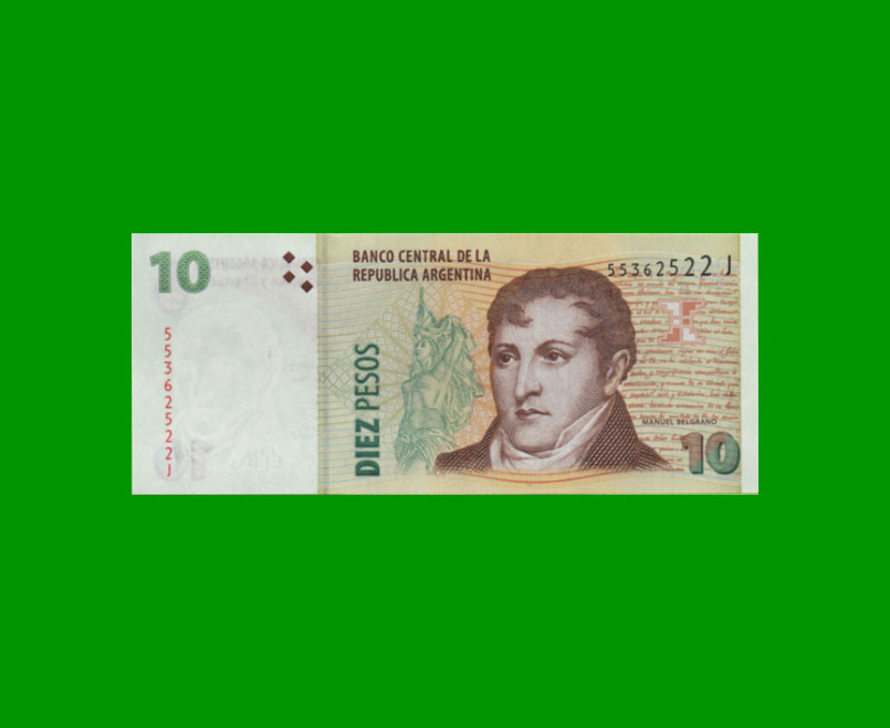 PESOS CONVERTIBLES 2do DISEÑO $10,00, BOT 3430, AÑO 2008, ESTADO SIN CIRCULAR.-