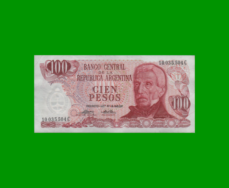 PESOS LEY 18.188 $100,00, BOT 2399a, AÑO 1975, ESTADO EXCELENTE- .-