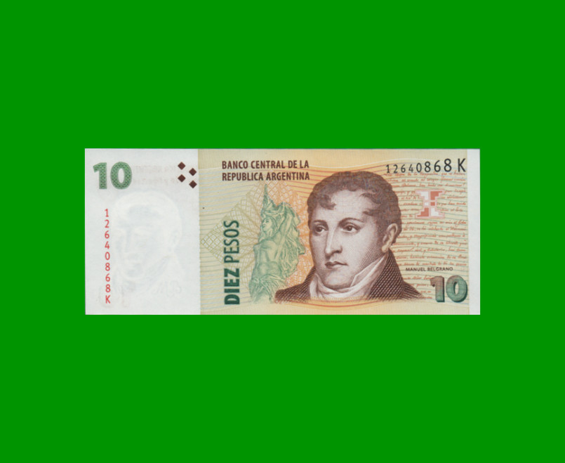 PESOS CONVERTIBLES 2do DISEÑO $10,00, BOT 3432, AÑO 2009, ESTADO SIN CIRCULAR.-