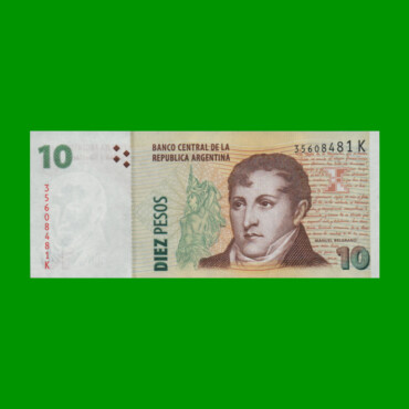 PESOS CONVERTIBLES 2do DISEÑO $10,00, BOT 3432a, AÑO 2009, ESTADO SIN CIRCULAR.-
