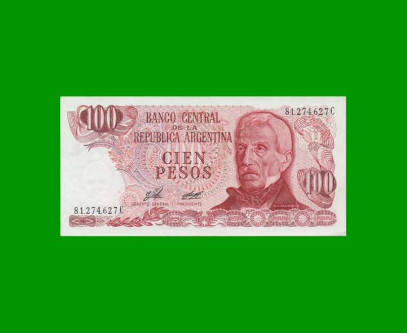 PESOS LEY 18.188 $100,00, BOT 2405, AÑO 1977, ESTADO EXCELENTE+ .-