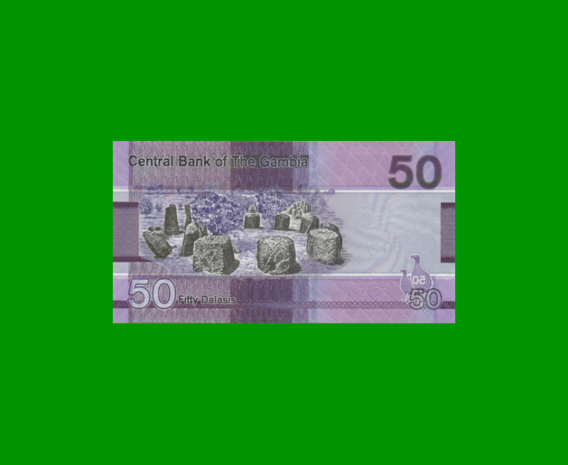 BILLETE DE GAMBIA 50 DALASIS, PICK 40, AÑO 2019 ESTADO SIN CIRCULAR.- - Imagen 2