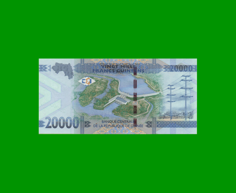 BILLETE DE GUINEA 20.000 FRANCOS, PICK 50, AÑO 2015 ESTADO SIN CIRCULAR.- - Imagen 2