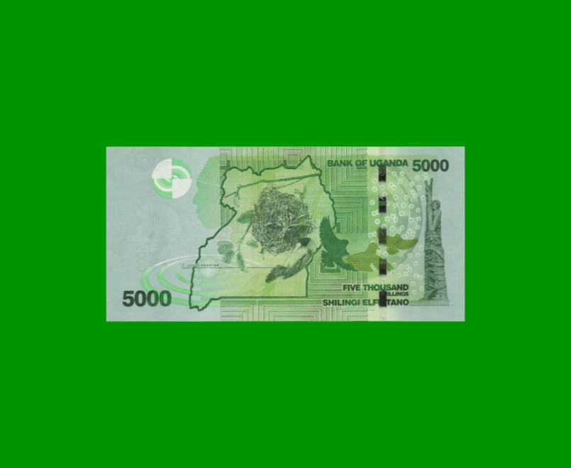 BILLETE DE UGANDA 5.000 SHILLINGS, PICK 51b, AÑO 2011 ESTADO SIN CIRCULAR.- - Imagen 2