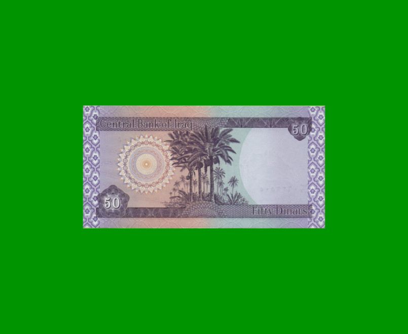 BILLETE DE IRAK 50 DINARES, PICK 90, AÑO 2003, ESTADO SIN CIRCULAR.- - Imagen 2