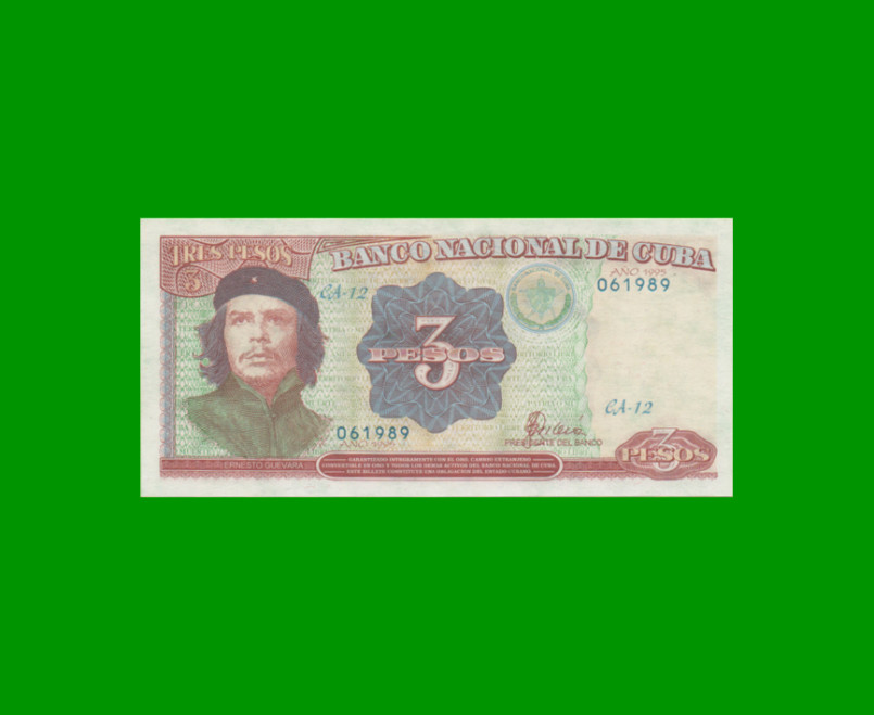 BILLETE DE CUBA $3,00 PICK 113, AÑO 1995, ESTADO SIN CIRCULAR.-