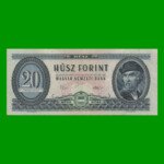 BILLETE DE HUNGRIA 20 FORINT, PICK 169f, AÑO 1975 ESTADO MUY BUENO.-