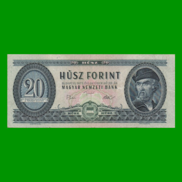 BILLETE DE HUNGRIA 20 FORINT, PICK 169f, AÑO 1975 ESTADO MUY BUENO.-