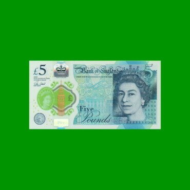 BILLETE DE INGLATERRA (GRAN BRETAÑA) 5 LIBRAS POLYMERO, PICK 394, AÑO 2015 ESTADO SIN CIRCULAR-
