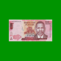 BILLETE DE MALAWI 100 KWACHA, PICK 65b, AÑO 2016 ESTADO SIN CIRCULAR.-