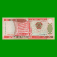 BILLETE DE MOZAMBIQUE 100.000 METICAIS, PICK 139, AÑO 1993 ESTADO SIN CIRCULAR.-