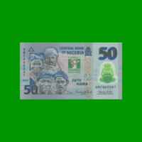 BILLETE DE NIGERIA 50 NAIRA, POLYMERO CONMEMORATIVO PICK 37, AÑO 2010 ESTADO SIN CIRCULAR.-