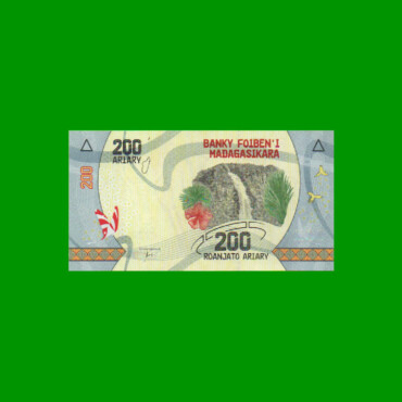 BILLETE DE MADAGASCAR 200 ARIARY, PICK 98, AÑO 2017 ESTADO SIN CIRCULAR.-