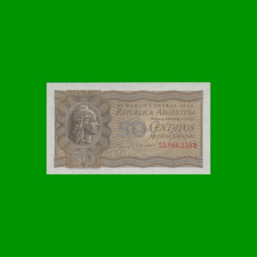 MONEDA NACIONAL 0,50 CTVOS, BOT 1906, AÑO 1955, ESTADO SIN CIRCULAR.-