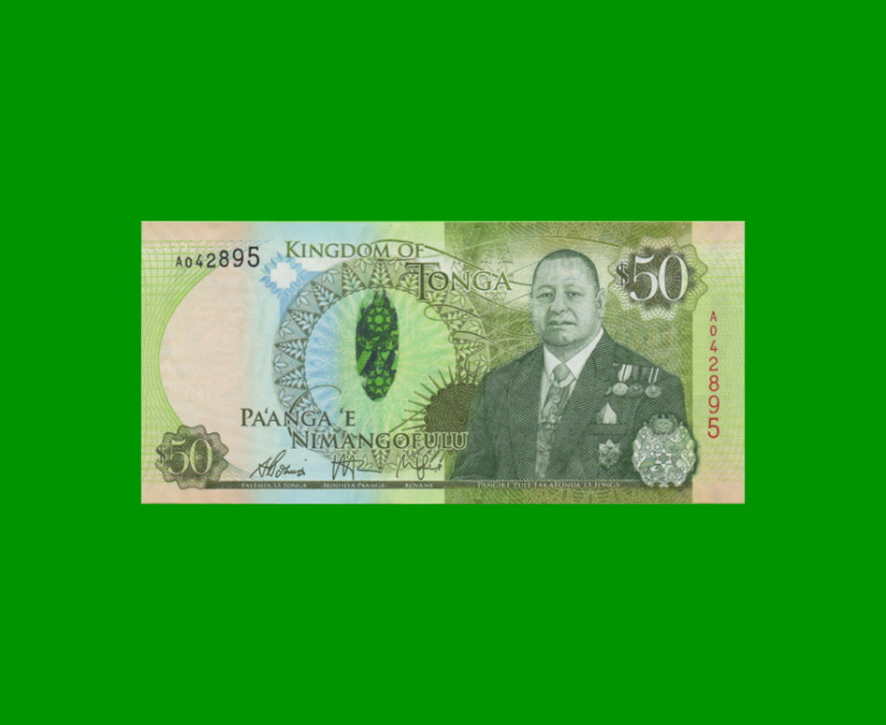 BILLETE DE TONGA 50 PA`ANGA, PICK 48, AÑO (2015) ESTADO SIN CIRCULAR.-