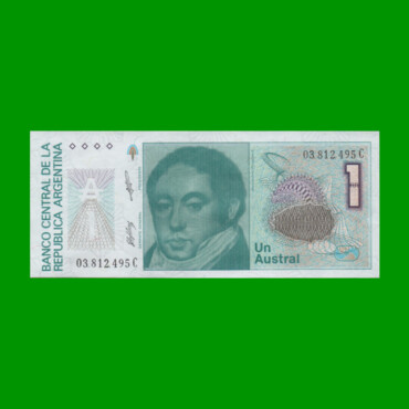 BILLETE DE AUSTRALES, 1 AUSTRAL, BOT 2808, AÑO 1988, ESTADO EXCELENTE+.-