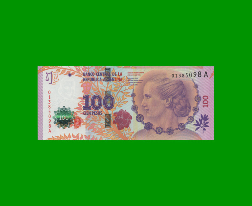 PESOS 3er DISEÑO $100,00, BOT C001, AÑO 2012, ESTADO SIN CIRCULAR.-